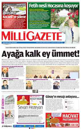 Milli Gazete Gazetesi 25 Mayıs 2013 kapağı