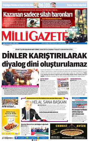 Milli Gazete Gazetesi 31 Mayıs 2013 kapağı