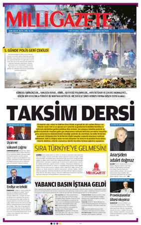 Milli Gazete Gazetesi June 2, 2013 kapağı