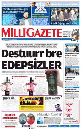 Milli Gazete Gazetesi June 3, 2013 kapağı