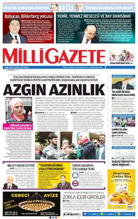 Milli Gazete Gazetesi June 7, 2013 kapağı