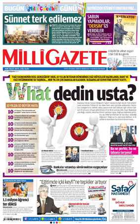 Milli Gazete Gazetesi 9 Haziran 2013 kapağı