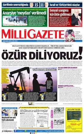 Milli Gazete Gazetesi 12 Haziran 2013 kapağı