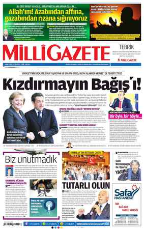 Milli Gazete Gazetesi 23 Haziran 2013 kapağı
