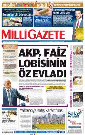 Milli Gazete Gazetesi 30 Haziran 2013 kapağı