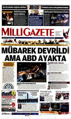 Milli Gazete Gazetesi 3 Temmuz 2013 kapağı