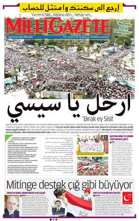 Milli Gazete Gazetesi 13 Temmuz 2013 kapağı