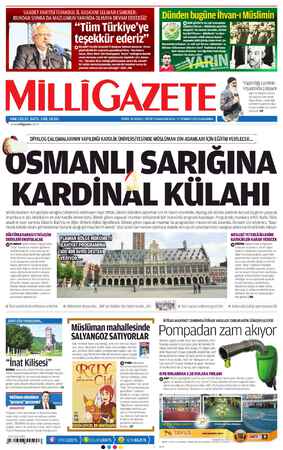 Milli Gazete Gazetesi 17 Temmuz 2013 kapağı