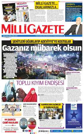 Milli Gazete Gazetesi 29 Temmuz 2013 kapağı