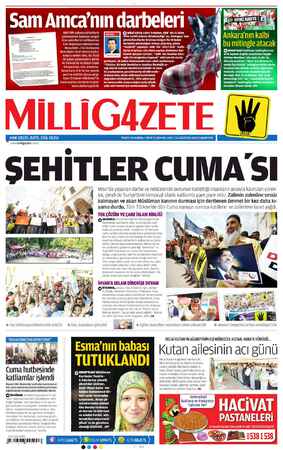 Milli Gazete Gazetesi 24 Ağustos 2013 kapağı