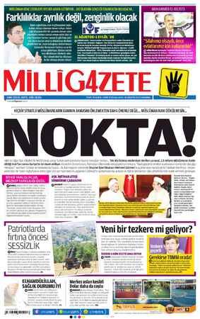 Milli Gazete Gazetesi 28 Ağustos 2013 kapağı