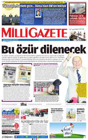 Milli Gazete sayfa 1