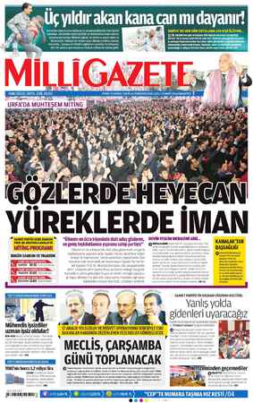 Milli Gazete sayfa 1