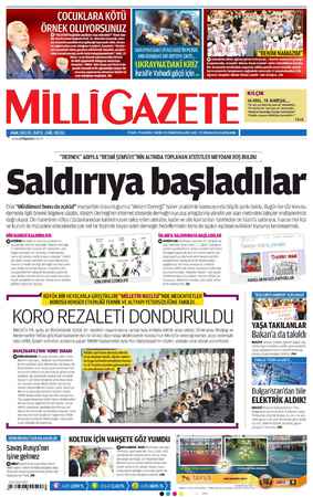 Milli Gazete sayfa 1