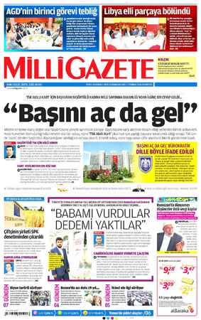 Milli Gazete sayfa 1