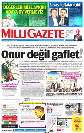 Milli Gazete sayfa 1