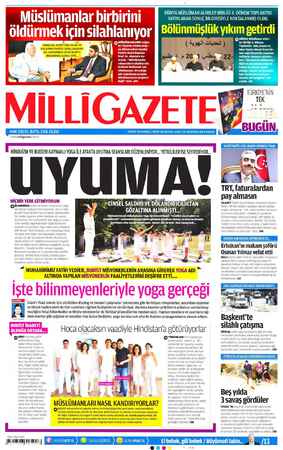 Milli Gazete sayfa 1