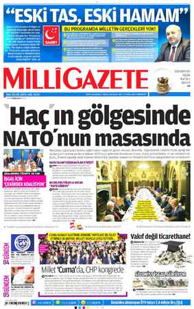    MİLLİ GAZETE “> v semilligazete.com. Haç ın sölgesinde NATO nun masasında Müslüman coğrafyalara bomba yağdırmaktan başka