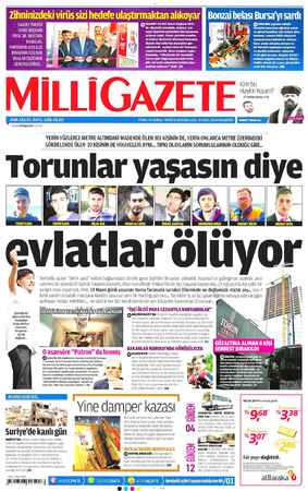 Milli Gazete sayfa 1