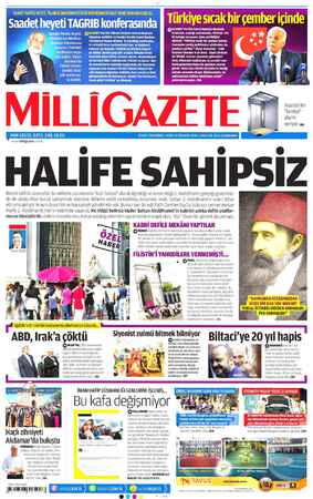 Milli Gazete sayfa 1