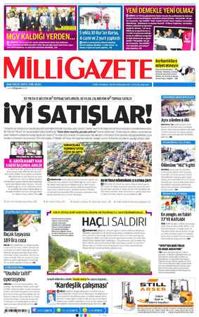 Milli Gazete sayfa 1