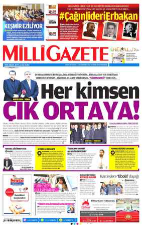 Milli Gazete sayfa 1