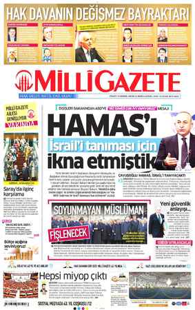 Milli Gazete sayfa 1