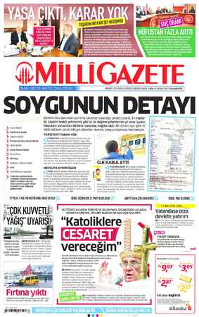 Milli Gazete sayfa 1