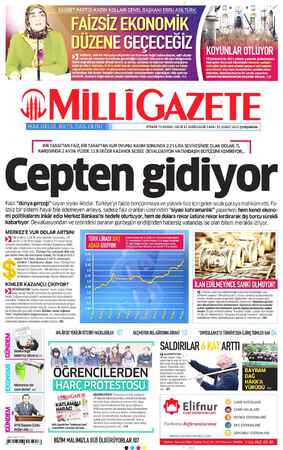 Milli Gazete sayfa 1