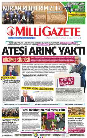 Milli Gazete sayfa 1