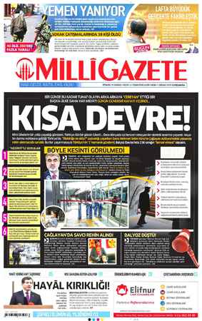 Milli Gazete sayfa 1