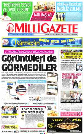 Milli Gazete sayfa 1