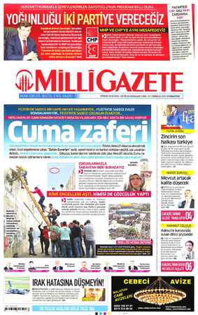 Milli Gazete sayfa 1