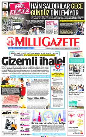 Milli Gazete sayfa 1