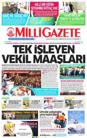 Milli Gazete sayfa 1