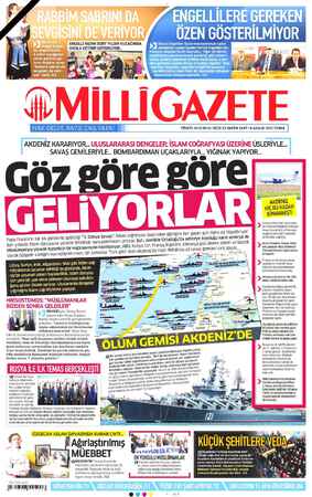 Milli Gazete sayfa 1