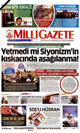 Milli Gazete sayfa 1