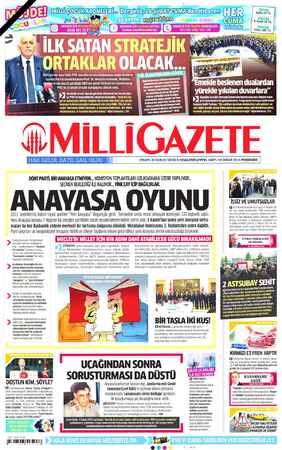 Milli Gazete sayfa 1