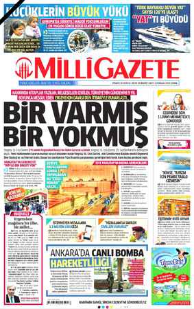 Milli Gazete sayfa 1