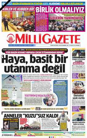 Milli Gazete sayfa 1