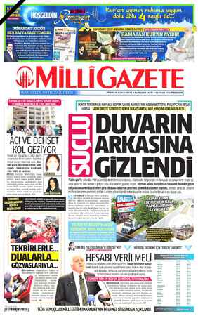 Milli Gazete sayfa 1