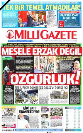 Milli Gazete sayfa 1