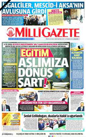 Milli Gazete sayfa 1