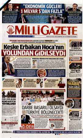 Milli Gazete sayfa 1