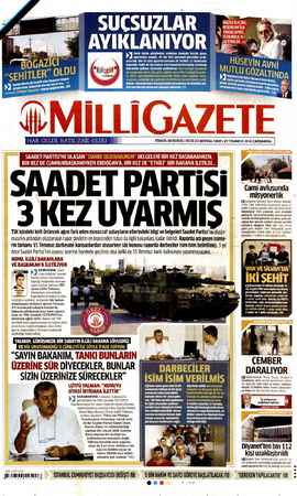 Milli Gazete sayfa 1