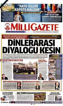 Milli Gazete sayfa 1