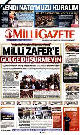 Milli Gazete sayfa 1