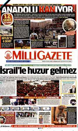 Milli Gazete sayfa 1