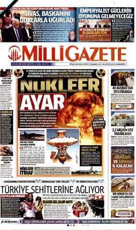 Milli Gazete sayfa 1