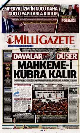 Milli Gazete sayfa 1